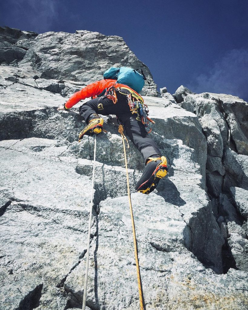 wall climbing wearing la sportiva g2 show