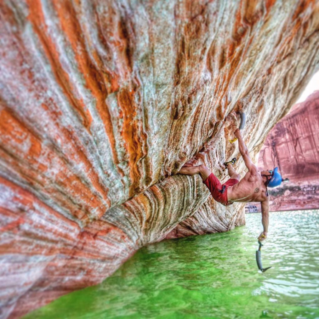 aaron mulkey coldfear grivel dark machine ice tool during rock climbing