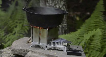 vital grill with black pot on top