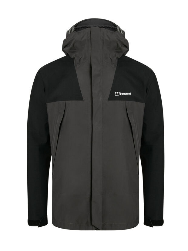 berghaus ATHUNDER waterproof jacket for mountain - dark grey- front